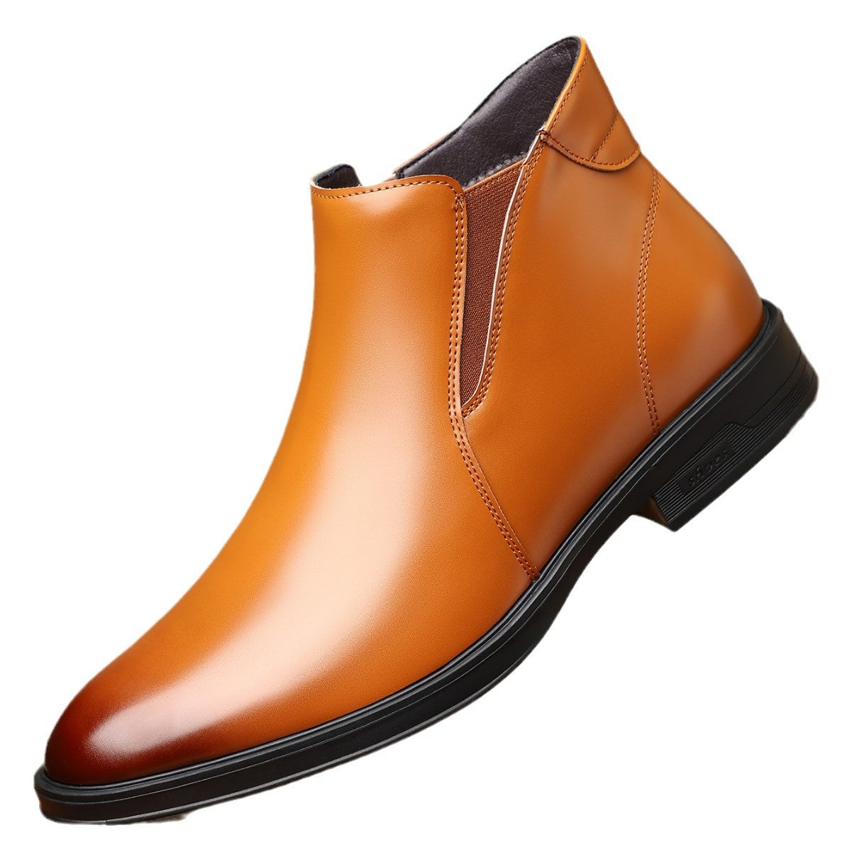 Men's Chelsea boots, pointed toe, block heel