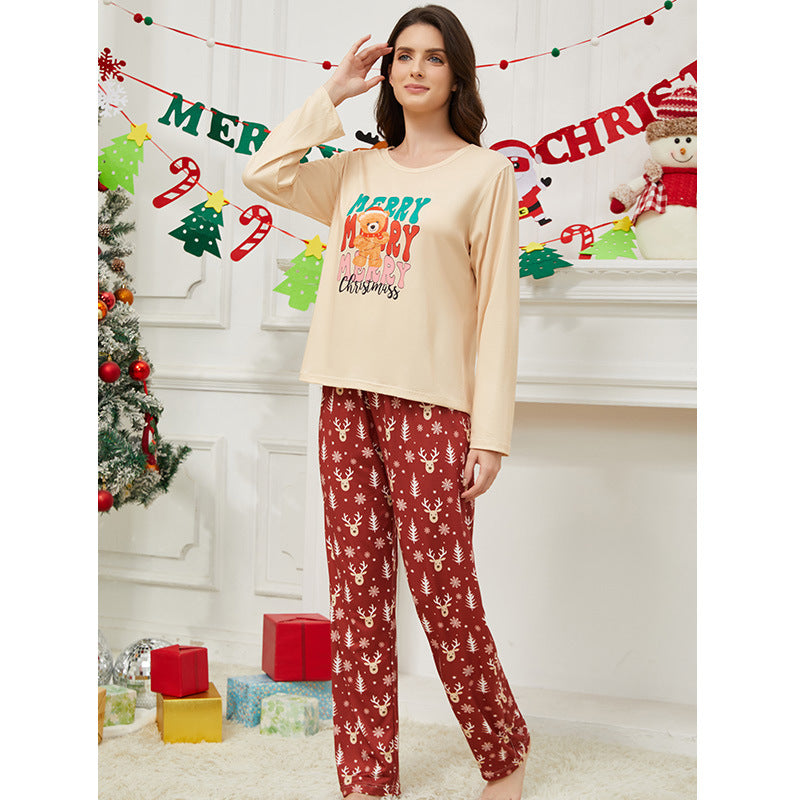 Women's Pajama Set, Long Sleeve and Long Pants, Round Neck