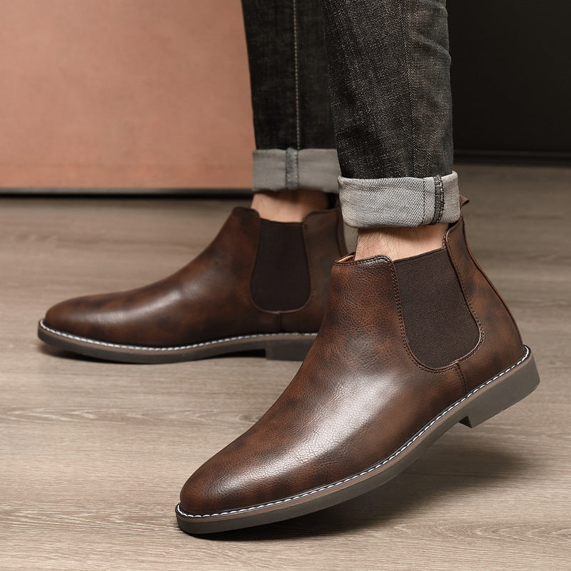 Men's Martin boots, High-Top, PU leather, non-slip