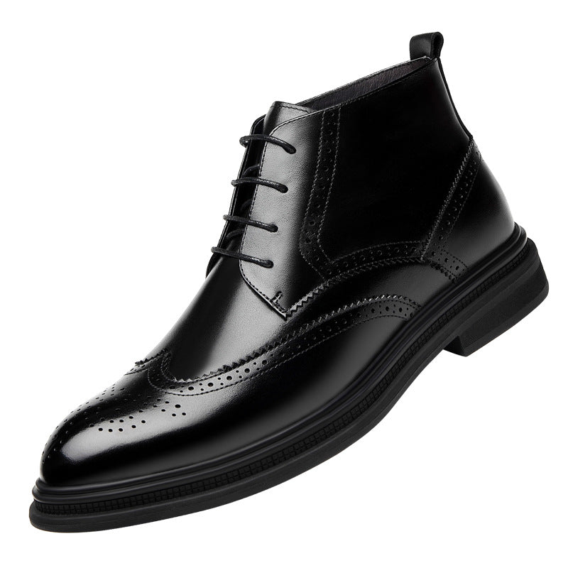 Men's Chelsea Boots in Brogue Style with Zipper