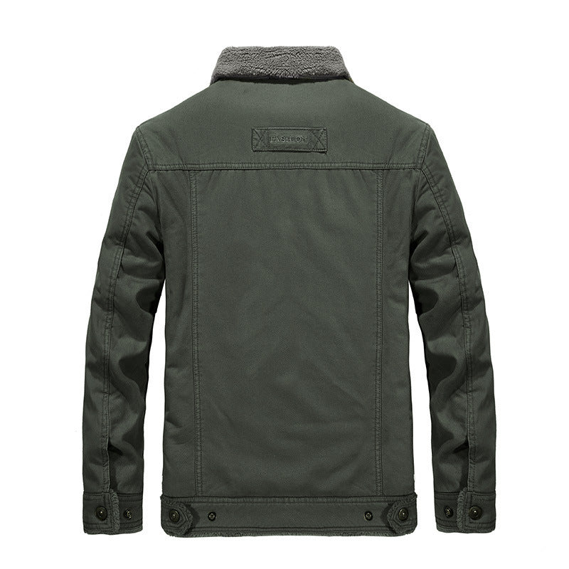 Padded men's winter jacket, loose fit, embroidered
