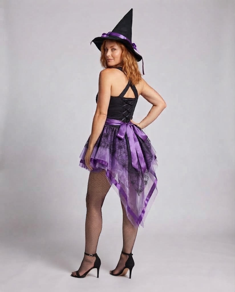 Ladies Witch Costume with Tulle and Lace Elements Chichicherry