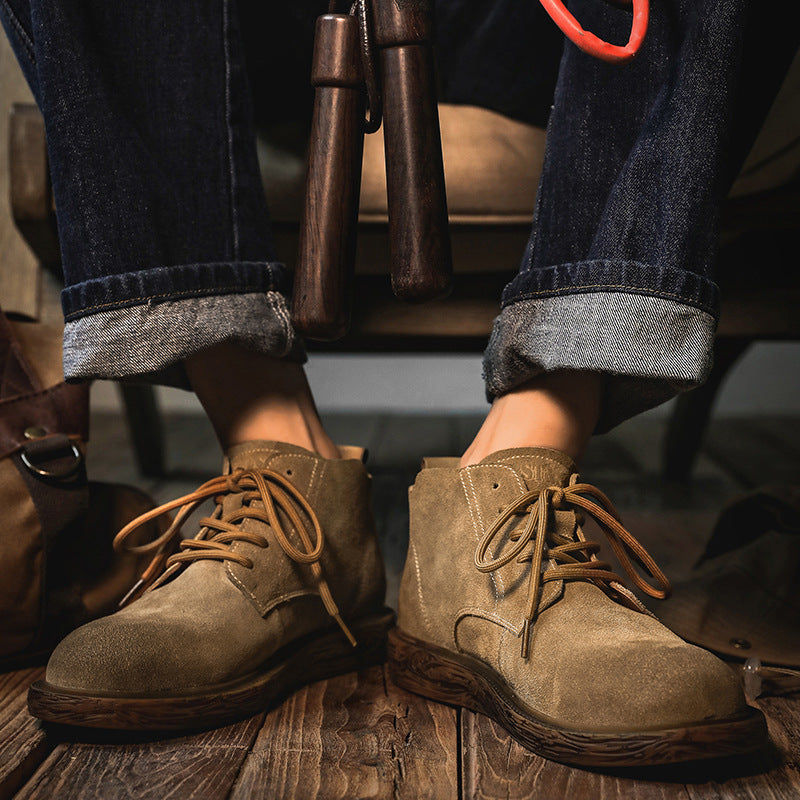Men's Desert Boots, Suede, Retro Style, 7192