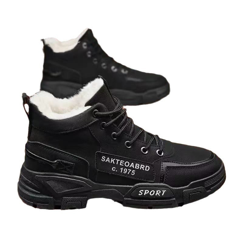 Padded men's boots, water-repellent and slip-resistant