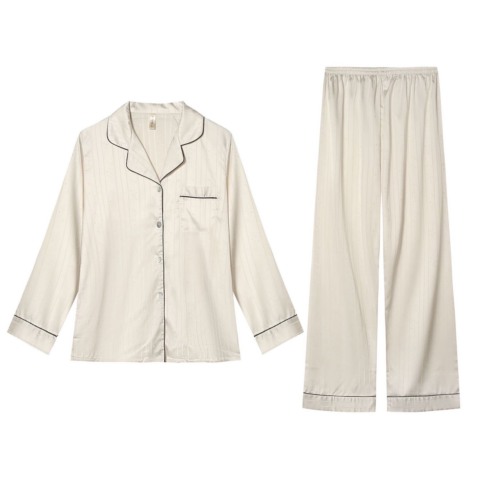 Elegant satin pajama set, long sleeve, for couples