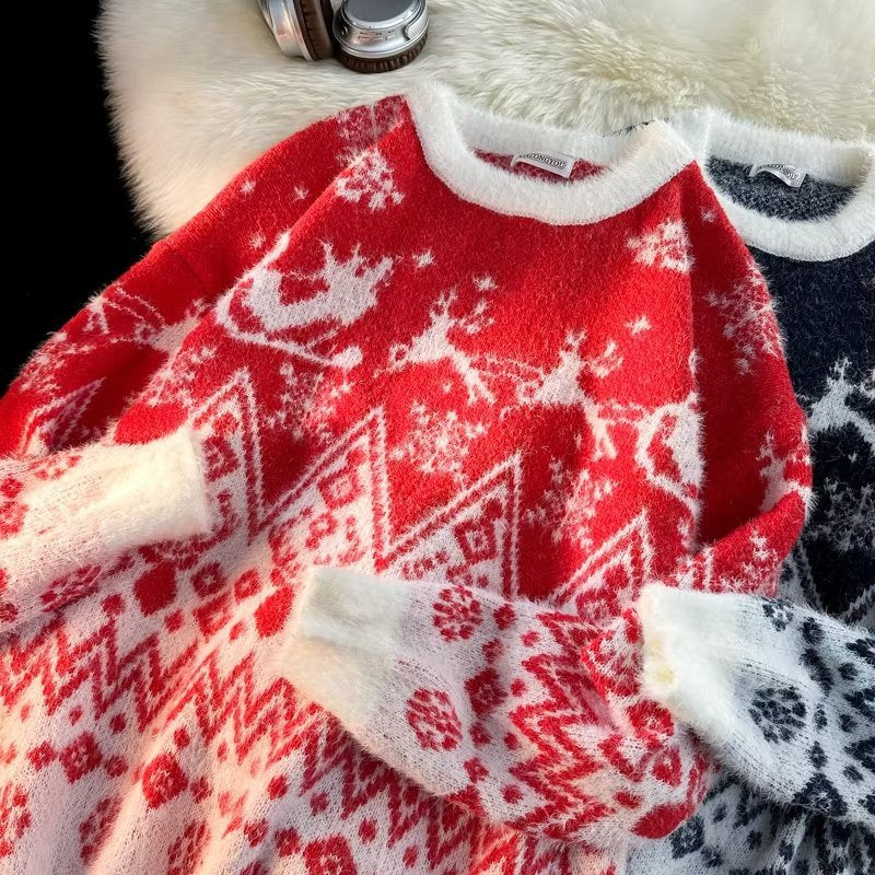 Retro Christmas Sweater for Men, Loose Fit
