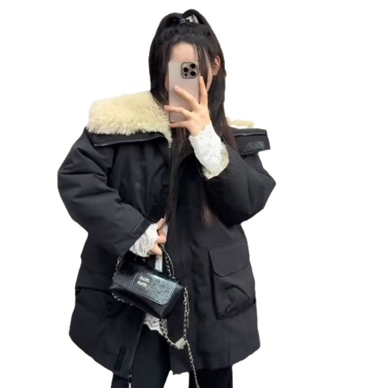Padded parka jacket in work style