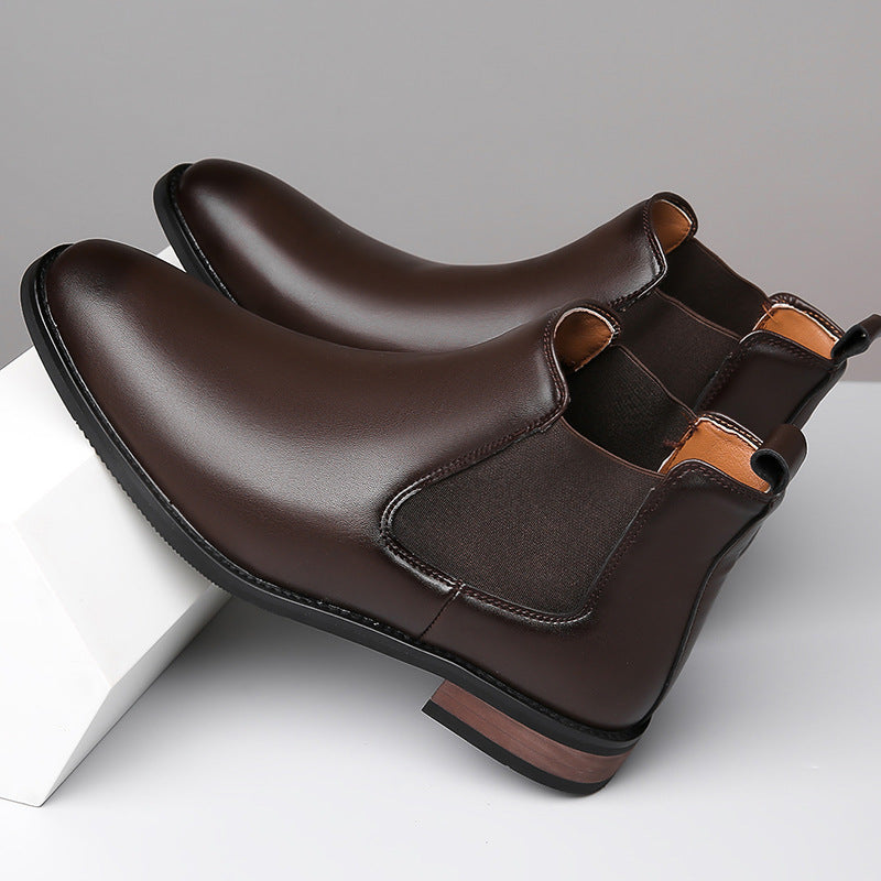 Elegant men's Chelsea boots, leather look