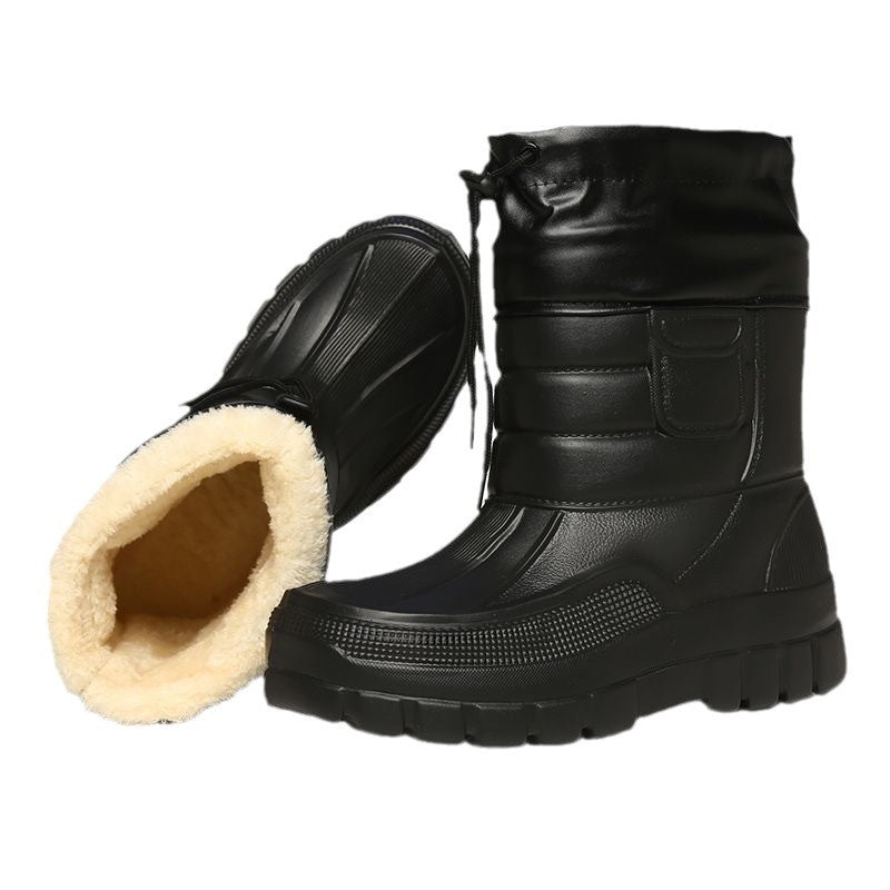 Men's winter boots, lined, slip-resistant, mid-height shaft