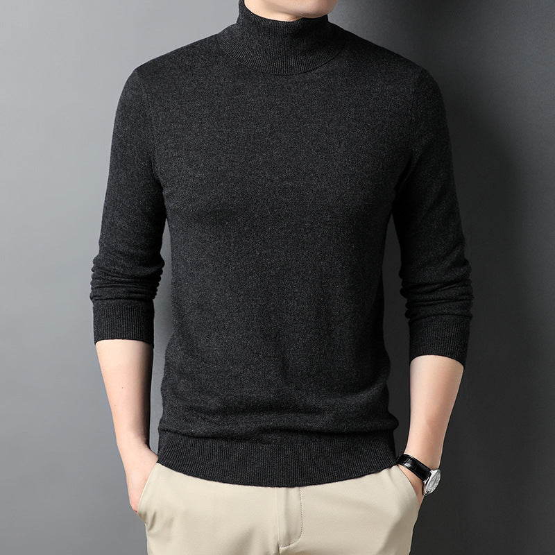Men's cashmere pullover, turtleneck, fitted cut