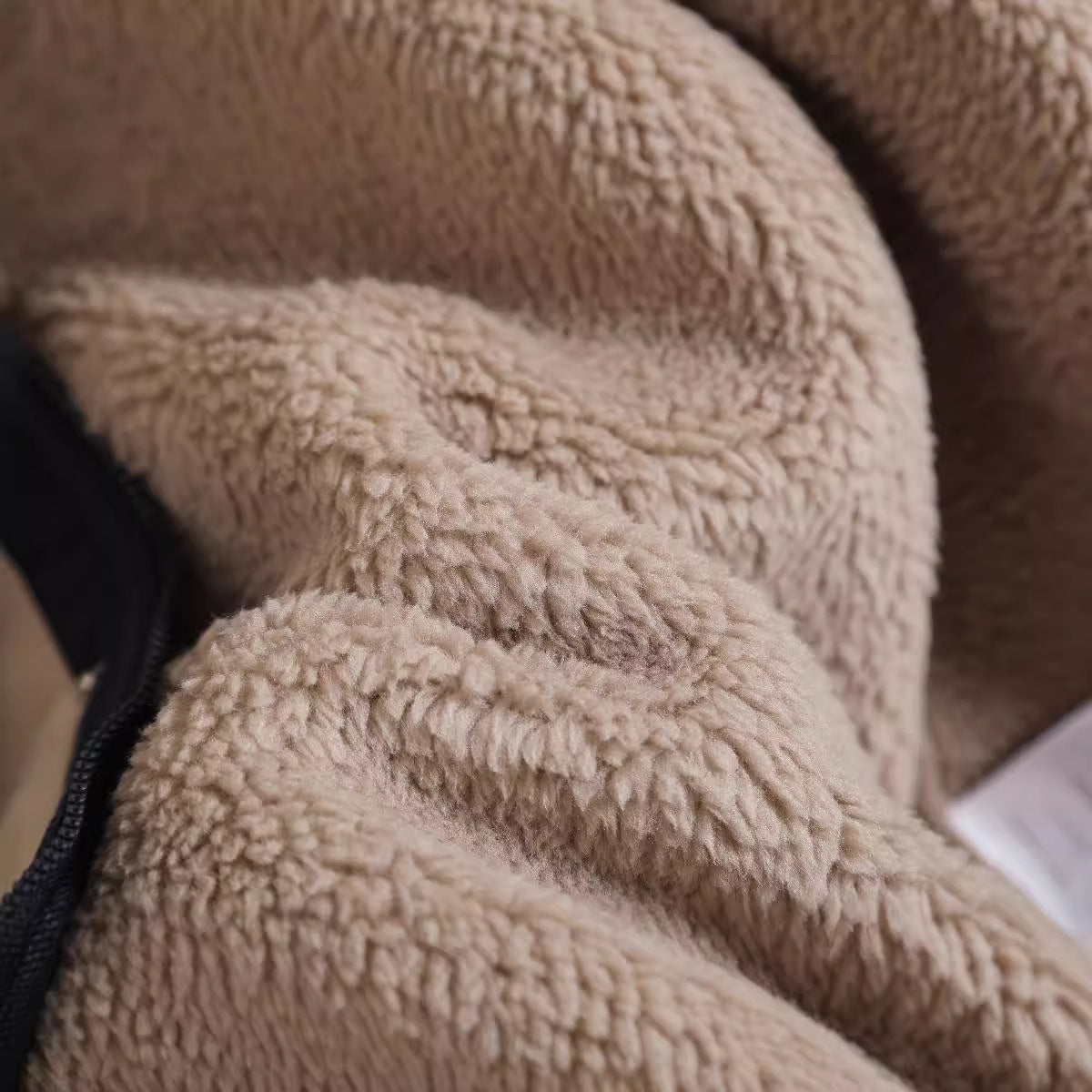 Unisex Teddy fleece jacket with stand-up collar