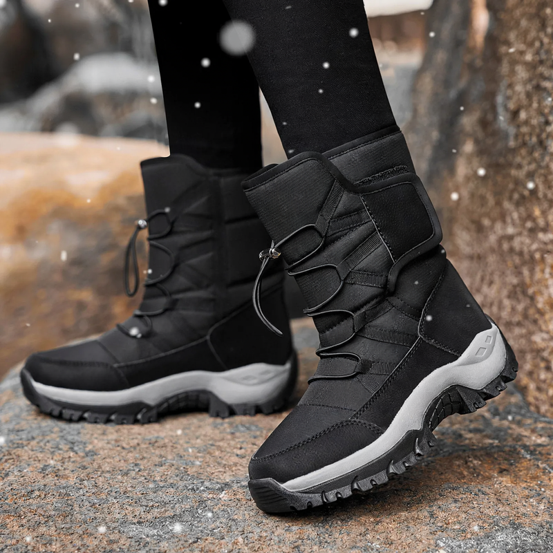 Padded men's winter boots, water-repellent