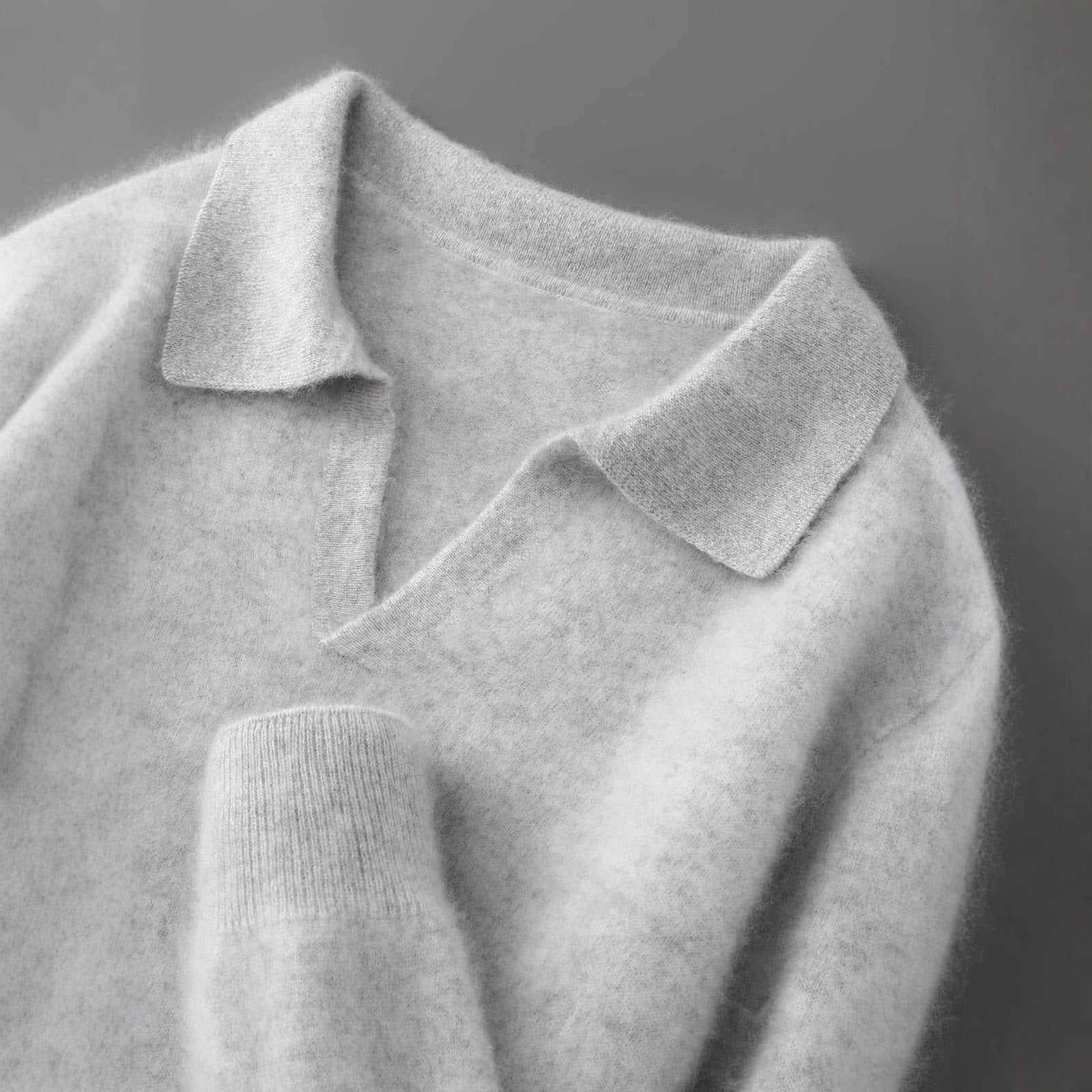 Men's wool sweater with collar, business casual
