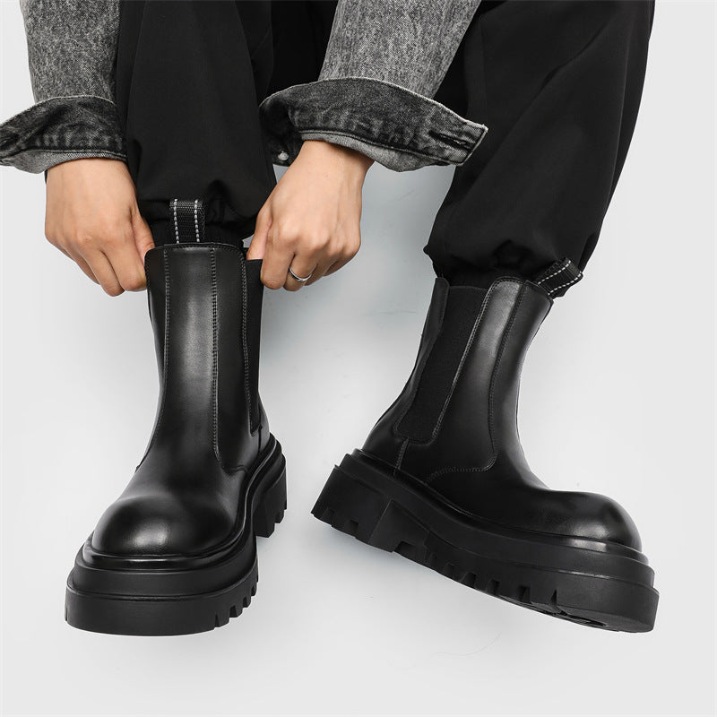 Men's boots with platform, vintage style