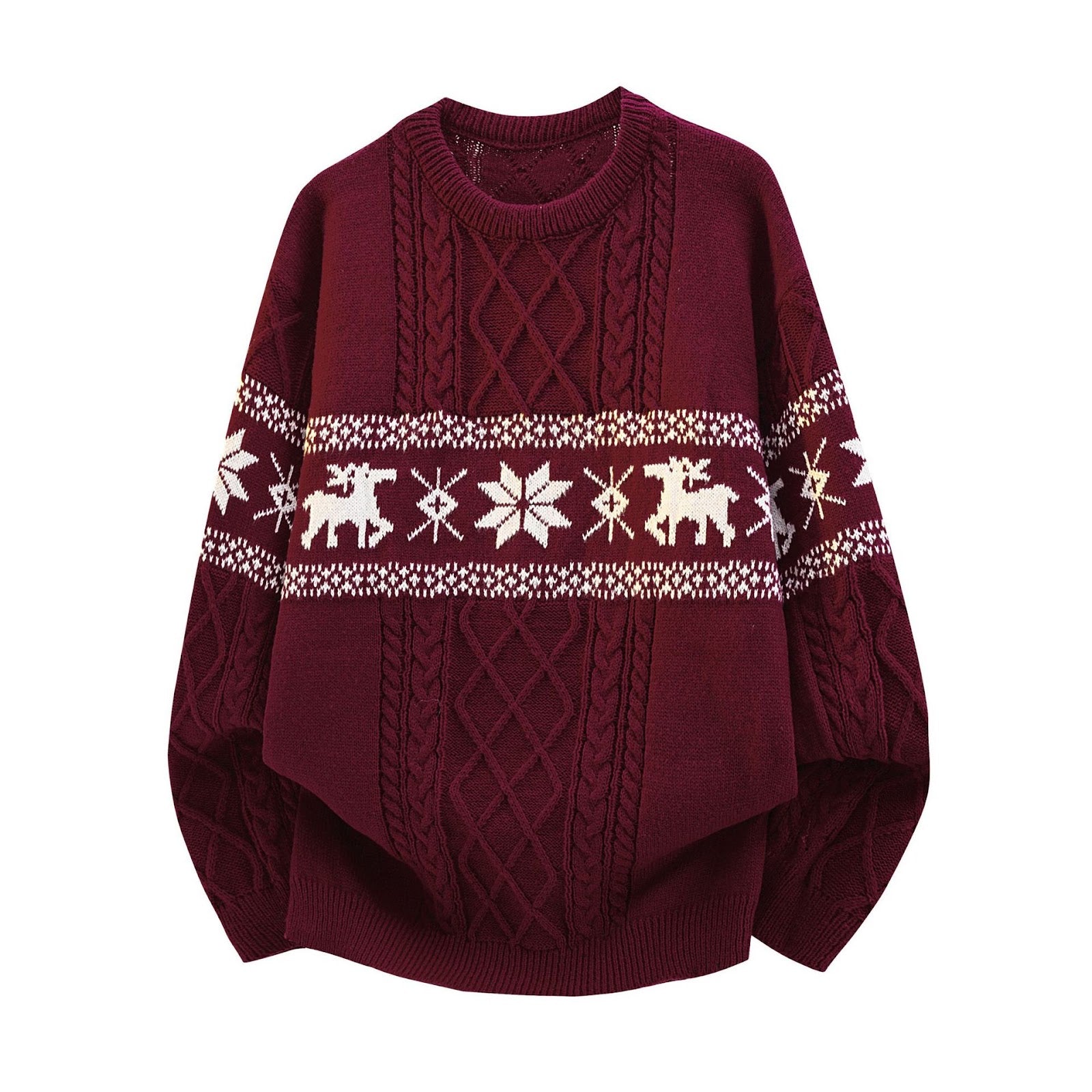 Christmas sweater with reindeer pattern