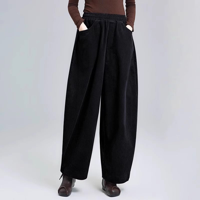 Kord-Harem pants for women, high waistband