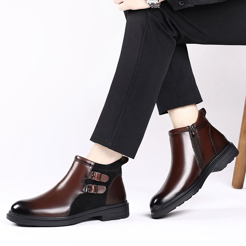Men's Chelsea Boots, Cowhide, Business Style