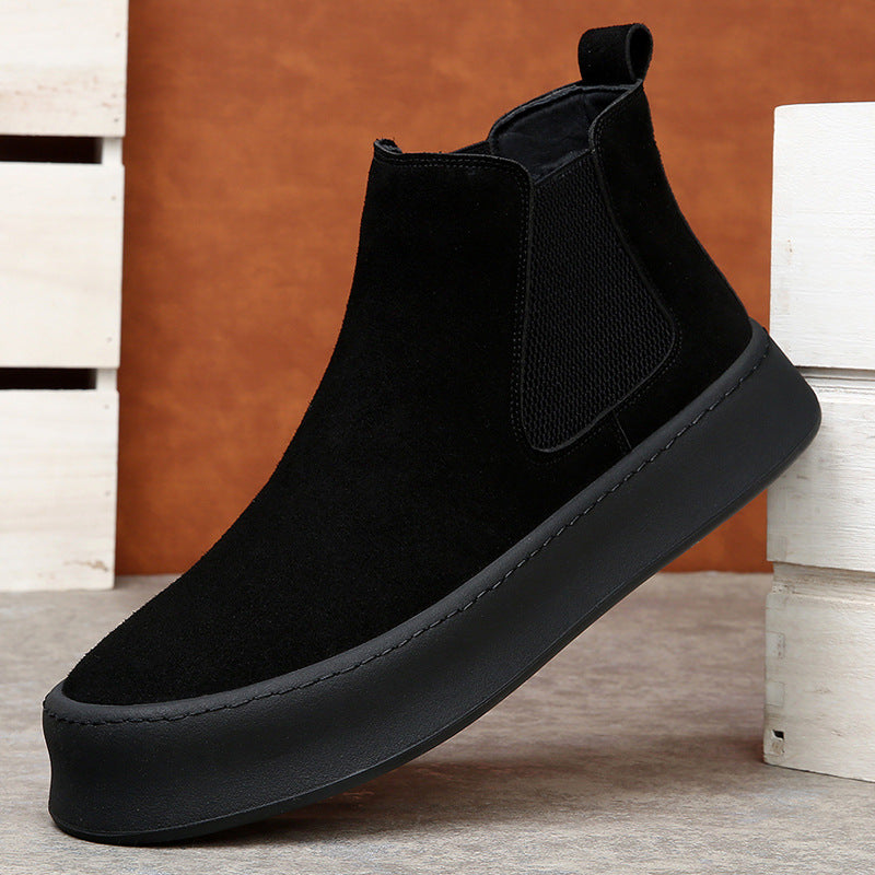 Men's Chelsea boots made of genuine leather, lined