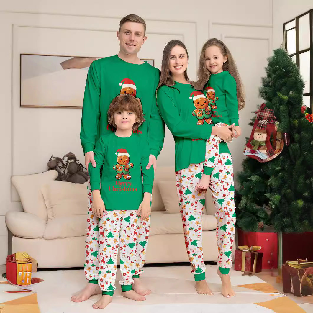 Family Pajama Set, Gingerbread Man Print, Long Sleeve