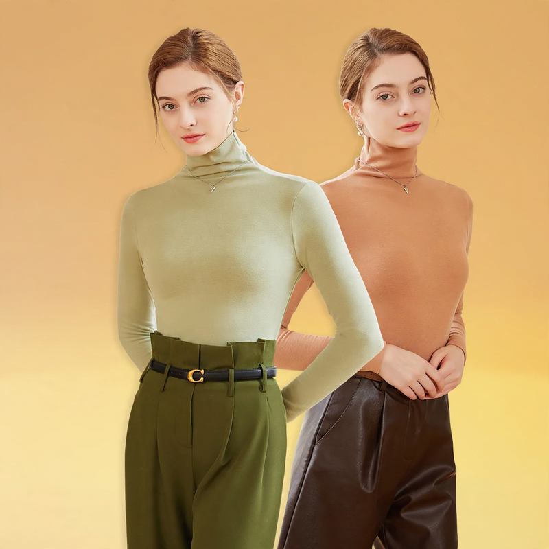 Women's turtleneck sweater made of cashmere-silk blend