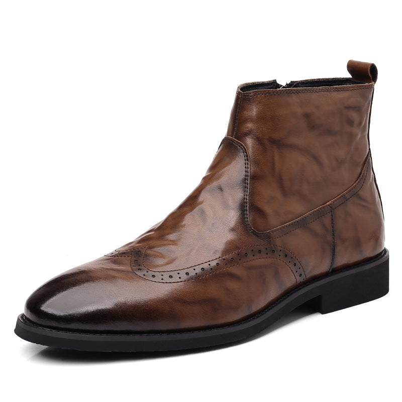 Classic Chelsea boots with brogue details
