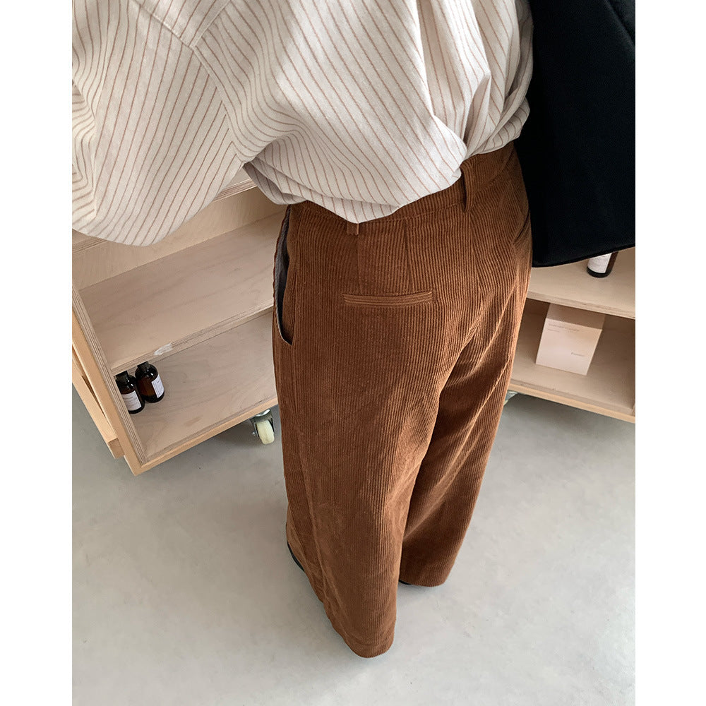 Women’s cord pants with wide leg, high waist