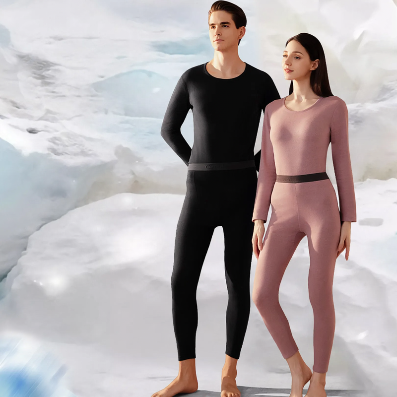 Padded thermal underwear set with knee protection
