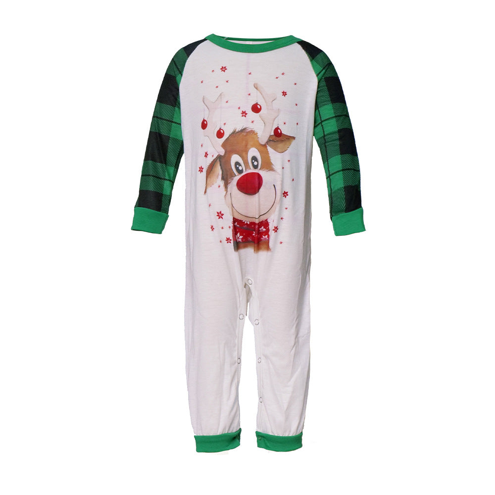 Family Pajama Set, solid color, with deer motif