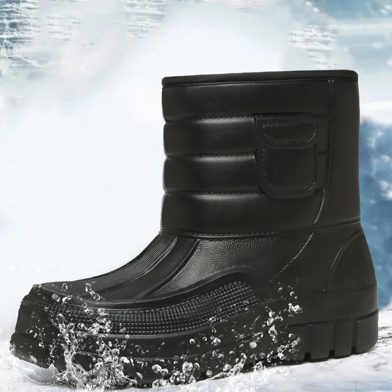 Men's winter boots, lined, slip-resistant, mid-height shaft