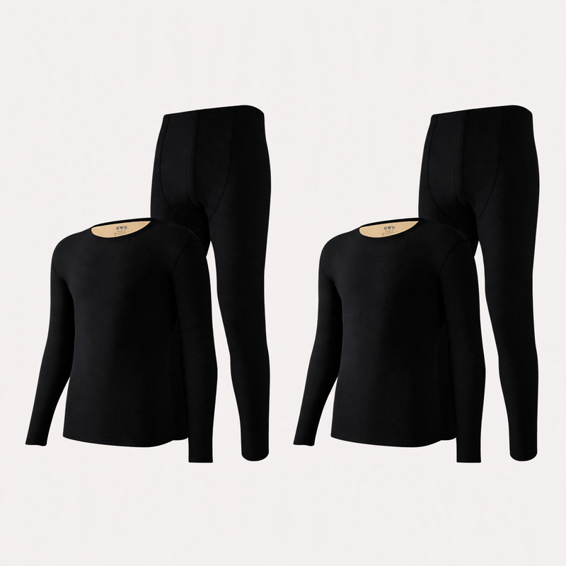 Men's thermal underwear set, padded, round neck