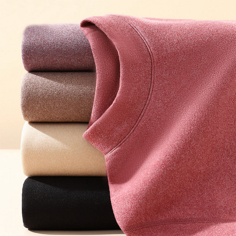 Padded thermal underwear set for women, stand-up collar