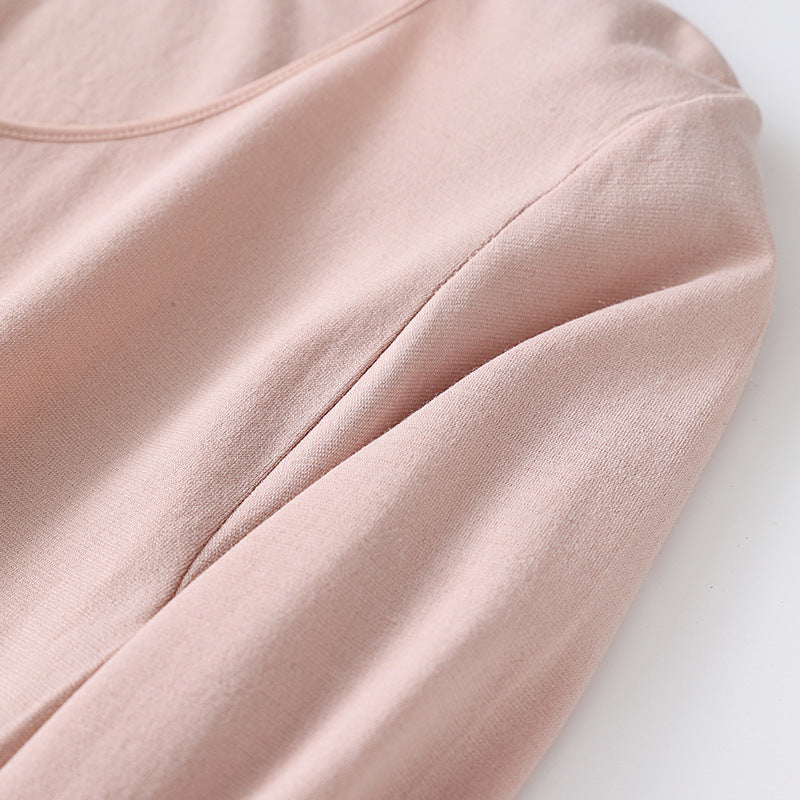 Women's thermal top, fitted, round neck