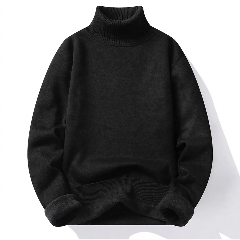 Men's turtleneck sweater, lined, slim fit