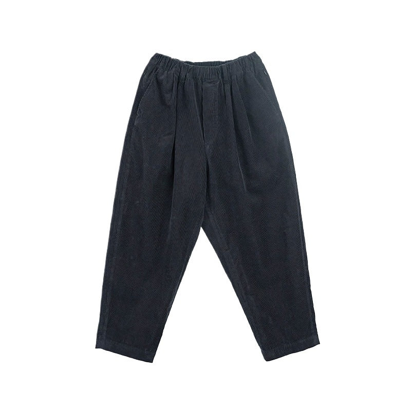 Ladies corduroy pants, elastic waistband, carrot shape