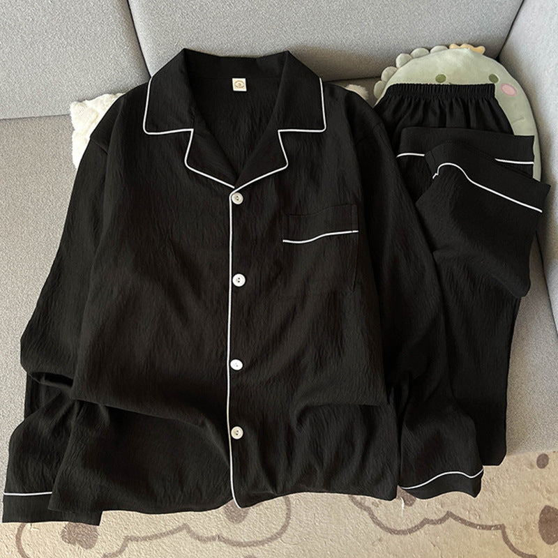 Men's pajama made of soft cotton gauze, plain