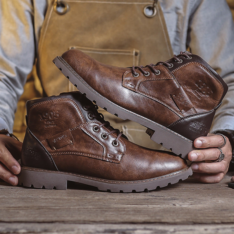 Men's Martin boots, lined, water-repellent, non-slip