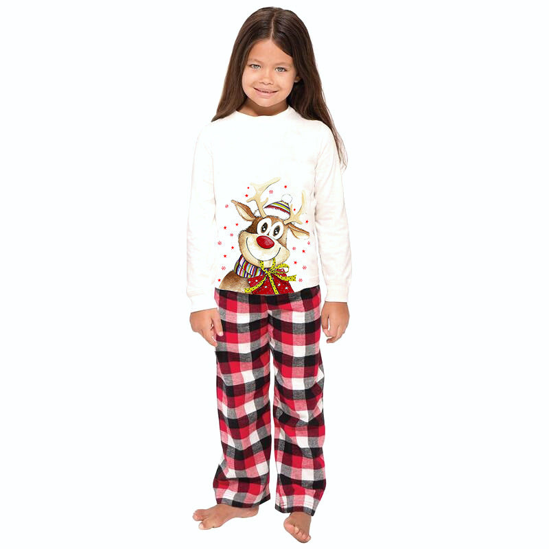 Family Pajama Set with Reindeer Design