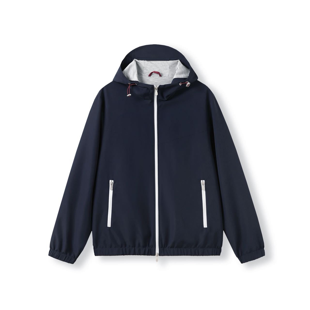 Elegant men's hoodie, wool and silk