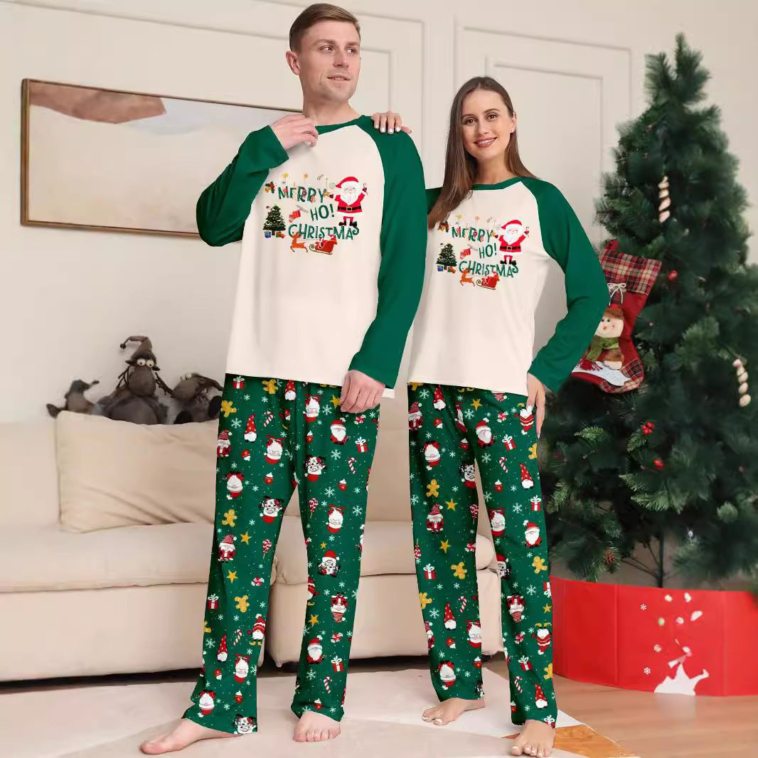 Christmas Family Pajamas with Snowflakes and Santa Claus