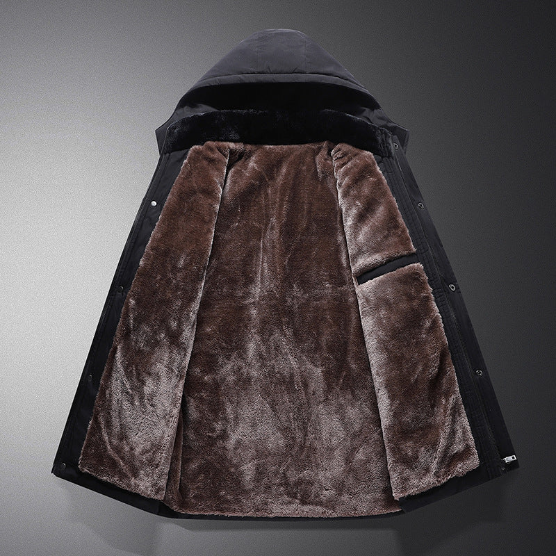 Padded winter jacket for men, removable hood