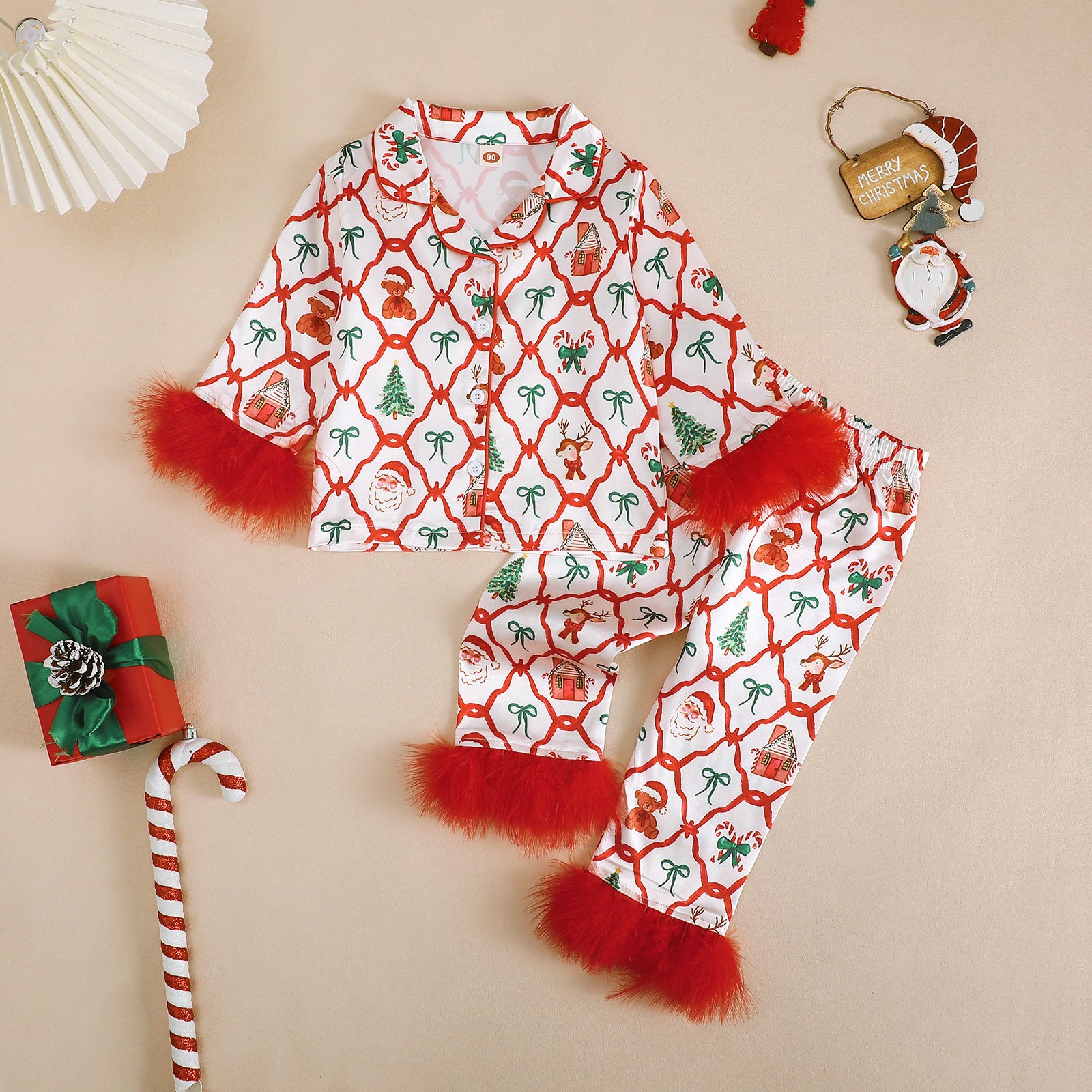Children's Pajama Set, Long Sleeve, with Printed Design
