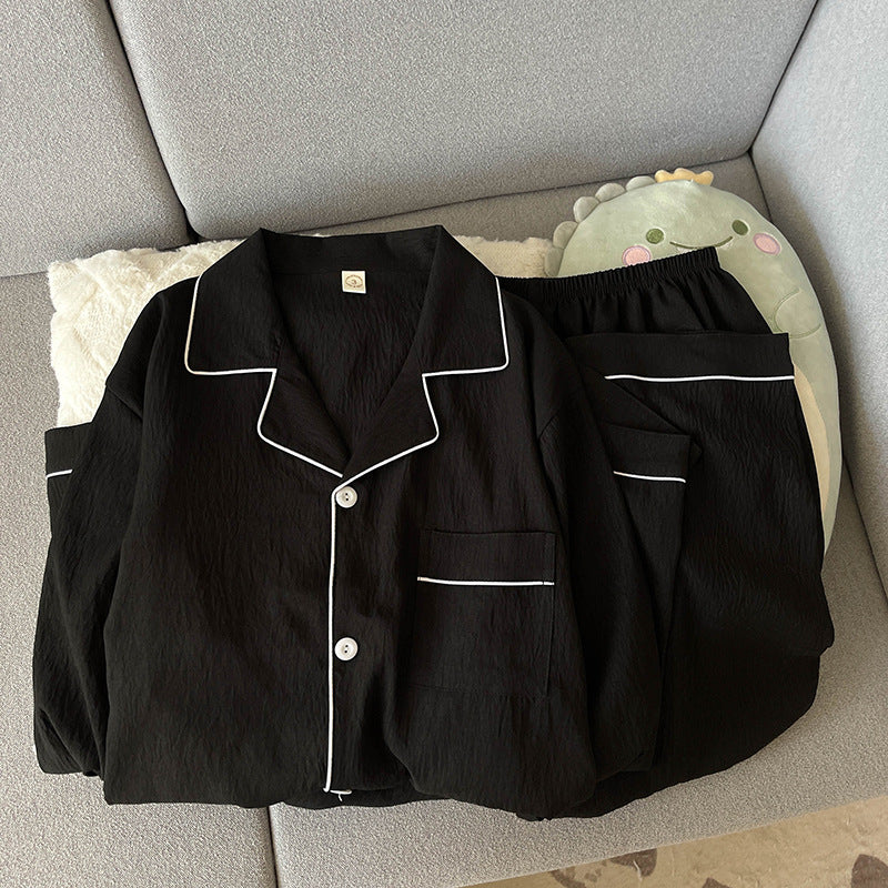Men's pajama made of soft cotton gauze, plain