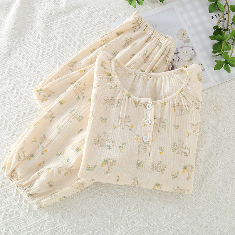 Ladies' Pajama Set, 100% Cotton, long-sleeved, sweet design