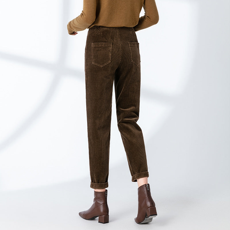 Women’s Corduroy Pants, loose fit, 7/8 length
