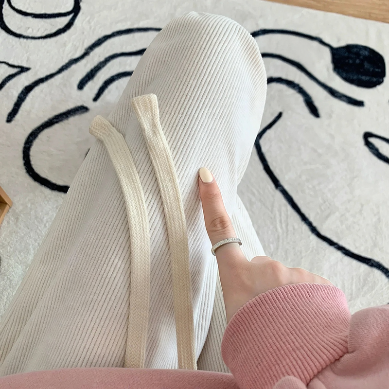 Kord wide trousers with a soft drape
