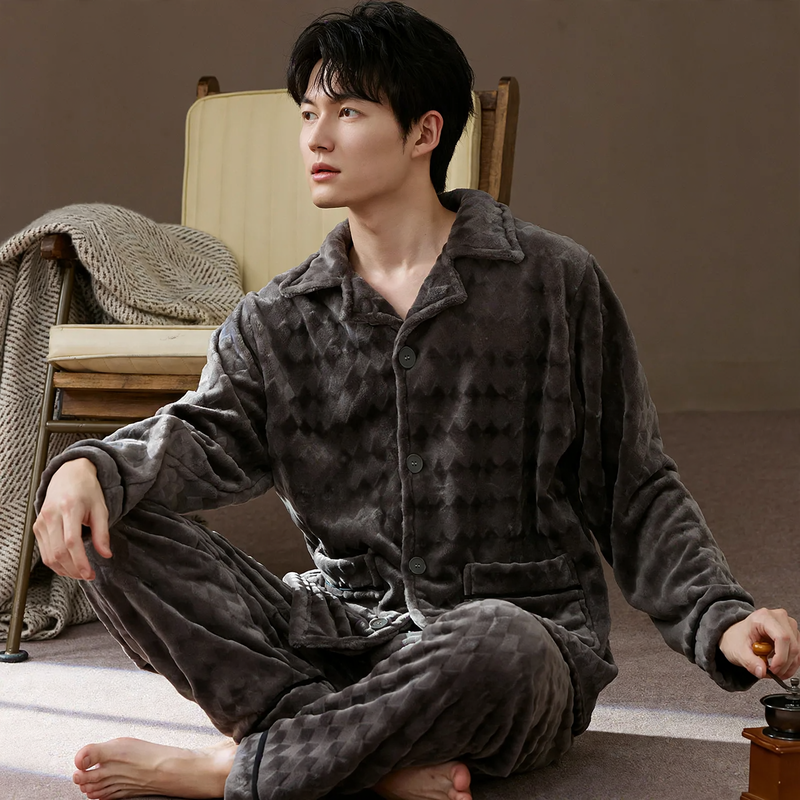 Men's Pajama Set, Flannel, Warm