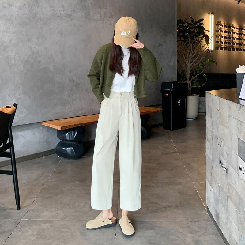 Women's Corduroy Pants, High-Waist, Wide Cut