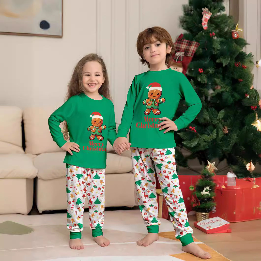Family Pajama Set, Gingerbread Man Print, Long Sleeve