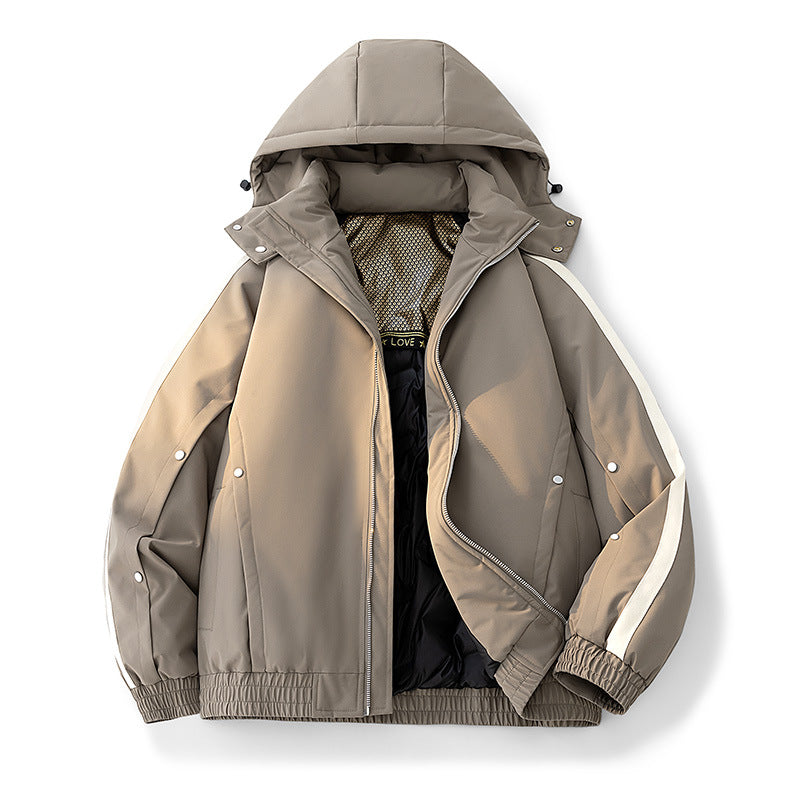 Warm men's down jacket in extended sizes