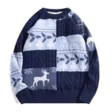 Padded knit sweater in Japanese retro style
